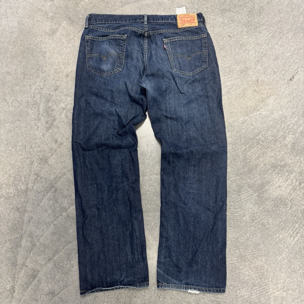 Levi's 559 Jeans Mens 36x32 Blue Cotton Denim Straight Leg Relaxed Fit Workwear
